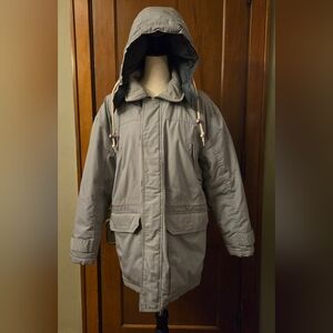 Vintage Field & Stream Women's‎ Grey Down Fleece Outdoor Jacket Size L Heavy EUC